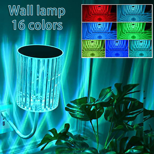Lámpara De Mesa Pequeña De Cristal Con Carga Led Para Mesita