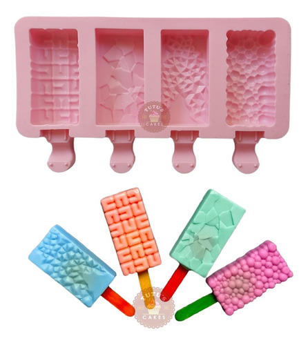 Molde Silicona Paleta Helado Ice Pops Pequeña Varios Diseños