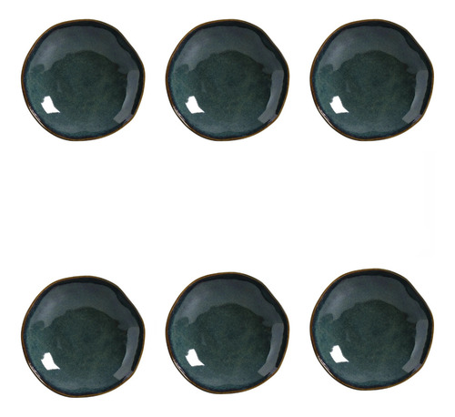 Jogo com 6 Pratos Fundo Orgânico Oceano Ø21,2cm 600ml Porto Brasil