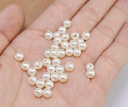 Perlas Blancas Para Artesanías X50g Diámetro 6mm