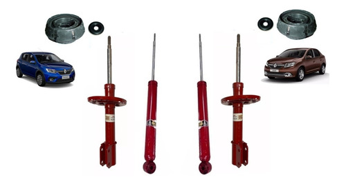 Imagen 1 de 6 de Kit 4 Amortiguadores Cazoletas Crapo Delant Logan 2 11-2013/