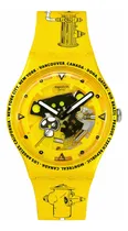 Comprar Reloj Swatch Time With Andy Anderson So29j101 Agente Malla Amarillo Bisel Amarillo Fondo Amarillo