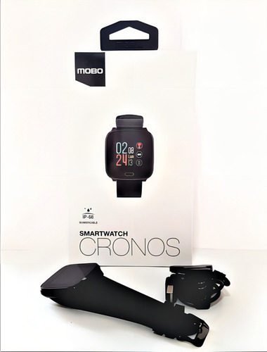 Smartwatch Mobo Cronos Resistente Al Agua Ip-68 Sumergible Color de la caja Negro
