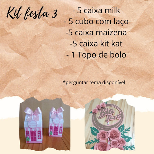 Kit Festa 3 - 20 Personalizados + 1 Topo De Bolo