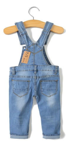 Overol De Denim Regulable Color Azul Para Niños