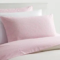 Comprar Juego De Sábanas 100% Algodón Cuadros Rosa Tamaño Queen