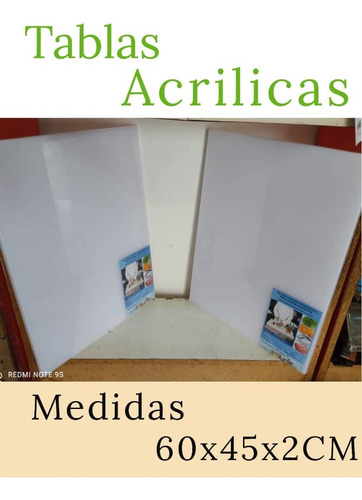 Imagen 1 de 3 de Tablas Acrílicas Carniceras 60x45x2cm Delivery Gratuito 