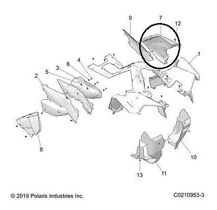 Panel Lateral Polaris, Superior Izquierdo Negro Scrambler 