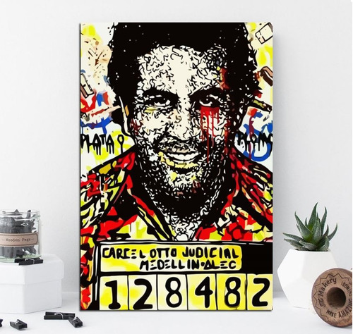 Vinilo Decorativo 20x30cm Pablo Escobar Pop Art Pat M9