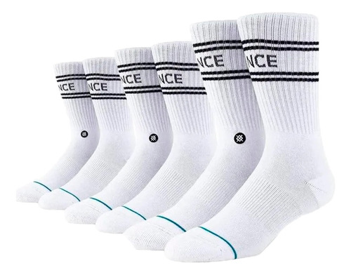 Medias Stance Lifestyle Hombre Basic Pack X3 Blanco Ras