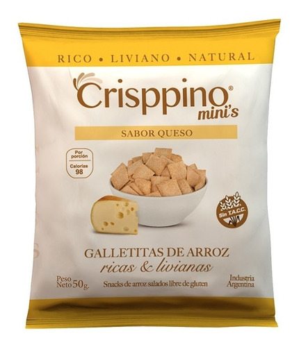 Crisppino Mini´s Galletitas De Arroz Sabor Queso 50 Gr