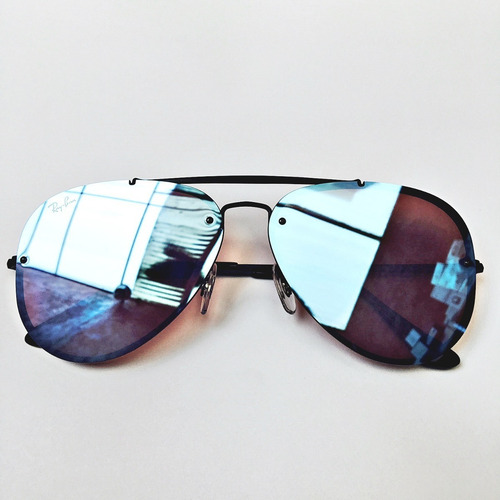 Ray Ban RB3584n 90827v Aviator Blaze Blue Mirror Black Icon Color Café-dourado