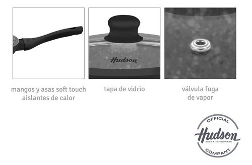 Set Black Granite 7 Piezas + 2 Separadores Bateria Hudson