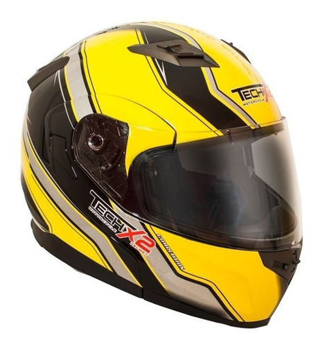 Casco Techx2 Ff953 Abatible Negro/amarillo Ecer22-05