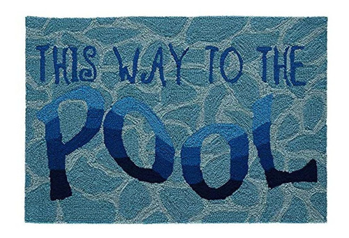 Tapete Alfombra Interior/exterior Texto This Way To The Pool