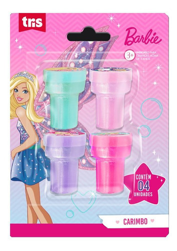 Carimbo Autotintado Barbie Com 4 Unidades - Tris