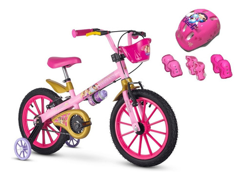 Bicicleta Aro 16 Nathor Princesas Disney Menina + Proteção