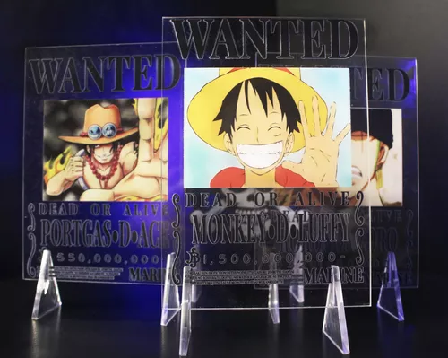 Luffy Rebaixado. One Piece. Quadro decorativo de anime em MDF