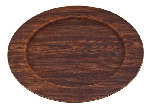 Plato Llano Simil Madera 32 Cm