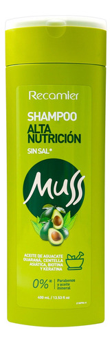  Champú Muss Sin Sal Alta Nutrición - Aguacate, Keratina, Bio