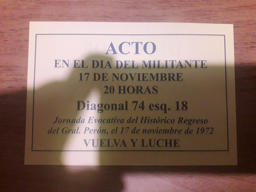 Volante Día Del Militante Duhalde Presidente Peronismo 1999