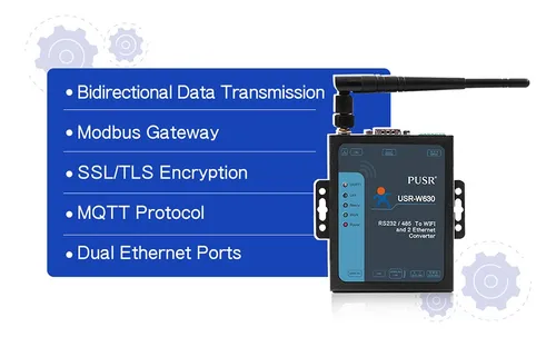 Conversor Transparente Rs485, Rs232 A Wlan/lan Y Wifi W630
