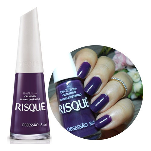 Esmalte Risque Obsessão Roxo Escuro Hipoalergênico