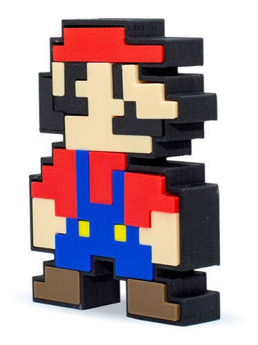 Imagen 1 de 10 de Super Mario Pixel (puzzle)  Figura Impresa En 3d Excelente 
