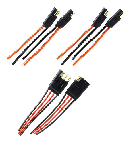 2 Conectores 2 Vias Com Fio 4,0 Mm E Um 4 Vias Fio De 1,5 Mm
