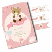 Comprar Kit Imprimible  Osito Osita Rosa Candy Bar Cumple Baby Showe