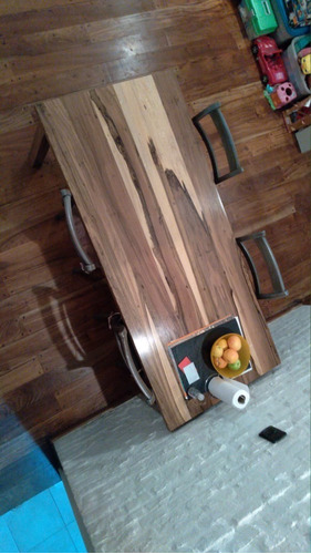 Imagen 3 de 3 de Mesa 4 Patas De Comedor 80x180cm Madera Maciza Guayubira