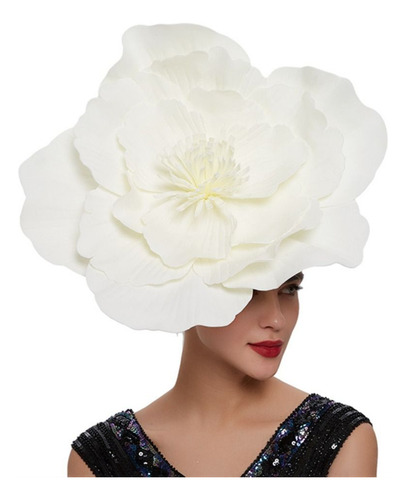 Sombrero Grande Con Lazo En Forma De Flor, Diadema Para Muje