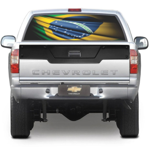 Imagem 2 de 6 de Adesivo Perfurado Carros Bandeira Brasil Vidro Peq 15x30 Cm