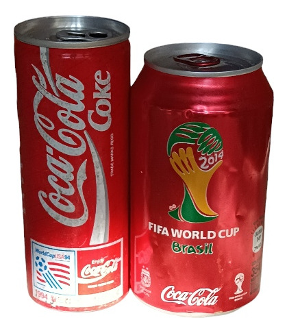 Latas De Coca Cola Mundial Brasil 2014 Y Copa Usa 94, Vacías