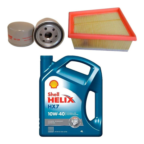 Kit Filtros Y Lubricante Shell Hx7 10w40 4l Kangoo 1.6 16v