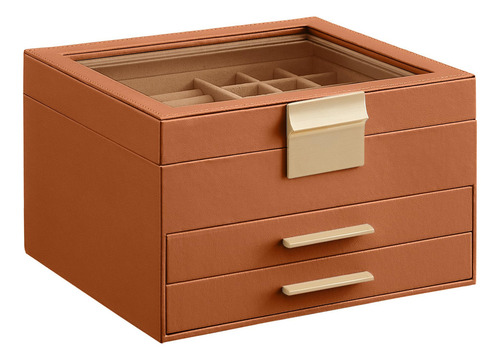 Organizador De Joyas - Alhajero - Caramelo Y Dorado