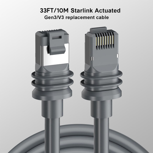 Cable Ethernet Starlink V3 33 Pies Impermeable Gris