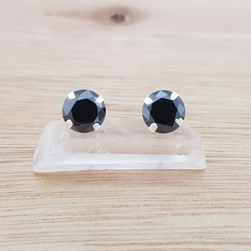 Aros Shines Cubic 6mm Negro Plata 925