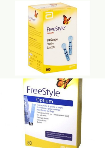 Pack 50 Tiras + 100 Lancetas Freestyle Optium Envío Gratis!!