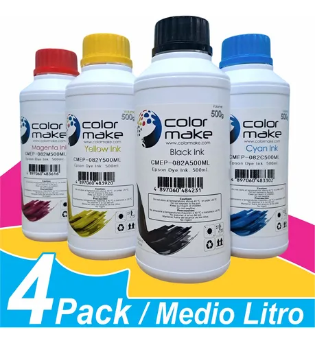comprar Tinta Color Make Para Epson 1\u002F2 Litro Sellada \u002F Pack