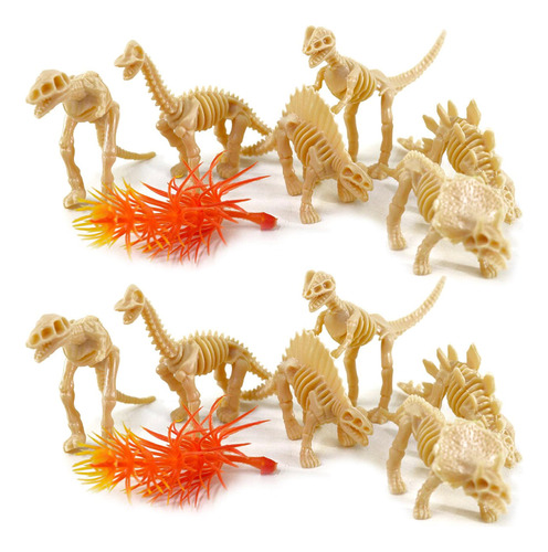 Dinossauros Animais Jurassicos Fossil Miniatura Maquete 14pc