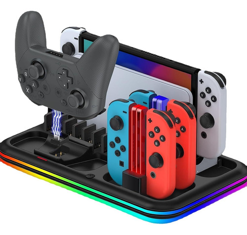 Base Rgb Switch Carga Enfriamiento Soporte Juegos Y Mandos