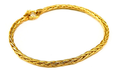 Pulseira Feminina Palmeira Em Ouro 18k Com Nota Fiscal Comprimento 19.5 Cm