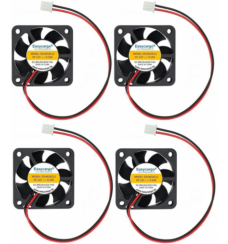 Easycargo 4pcs Impresora 3d Ventilador De 1.575 in 12 V Cc,