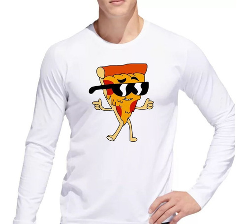 Remera De Hombre Pizza Cool Con Anteojos Canchera Ml