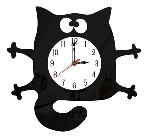Relojes De Pared Con Forma De Gato, Reloj De Arte Con Pilas