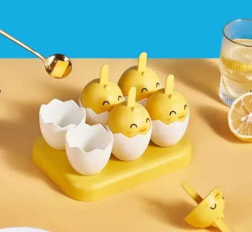 Molde Para Hacer Helados Niños Bebes X 6 Palitos Pollitos Color