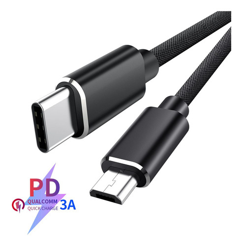 Cable De Datos Carga Rápida Usb Tipo C A Micro Usb