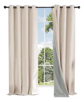 Comprar Atrix Set x2 Cortinas de 2.23m x 1.37m lisa color beige - pack por 2