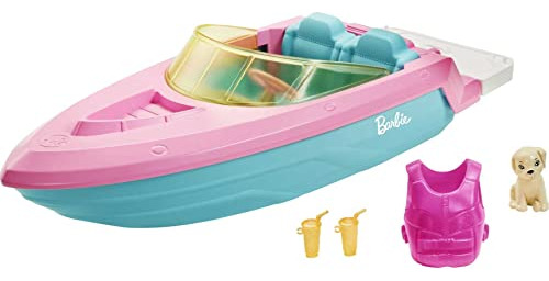 Barco De Juguete Barbie Con Cachorro Mascota, Chaleco Salvav